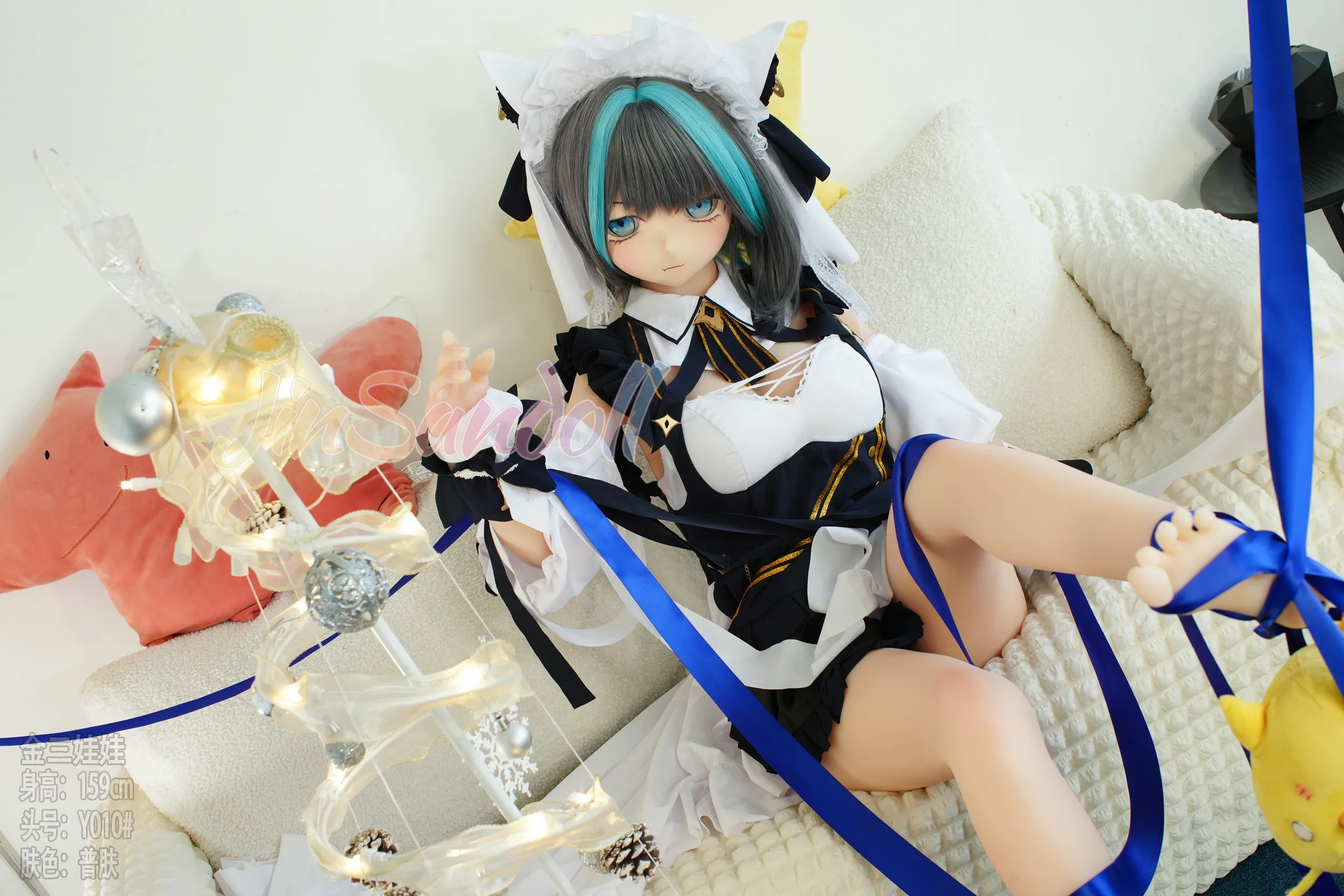 159cm (5ft3) H-Cup Poupée d'amour réaliste style anime Tête en PVC + corps en S-TPE Poupée sexuelle Tête #Y010